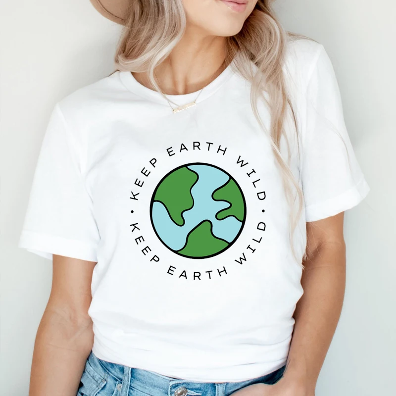 

Save Our Earth Prot Protect The Environment Women T Shirt Short Sleeve Camping Outdoor Clothes Nature T-shirt Femme Dropshipping