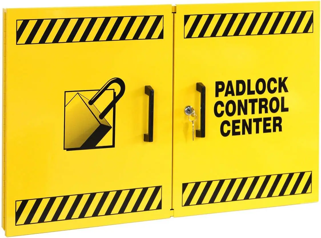 

Lockout Tagout Kit, Padlock Control Center For Safe Padlock Storage, Double Wide Yellow