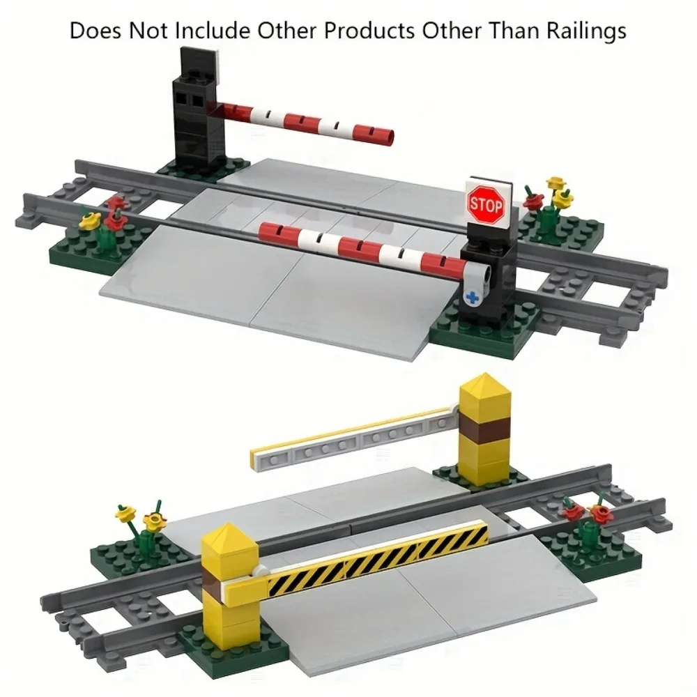 1pc Train Process Track Railing Building Blocks Toy Accessory, Track Building Railing Educational Toy