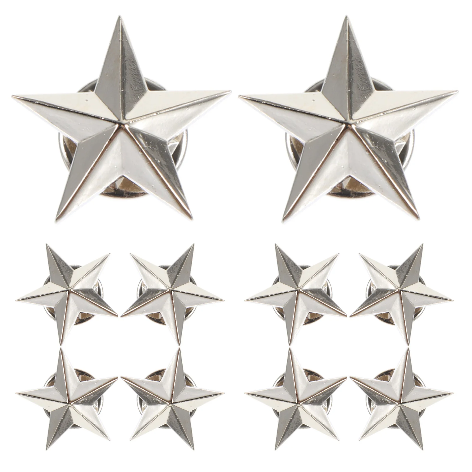 

12pcs Star Shape Badges Metal For Clothes Hats Party Costume Decorations Independence Day Soldier Veteran Zinc Alloy