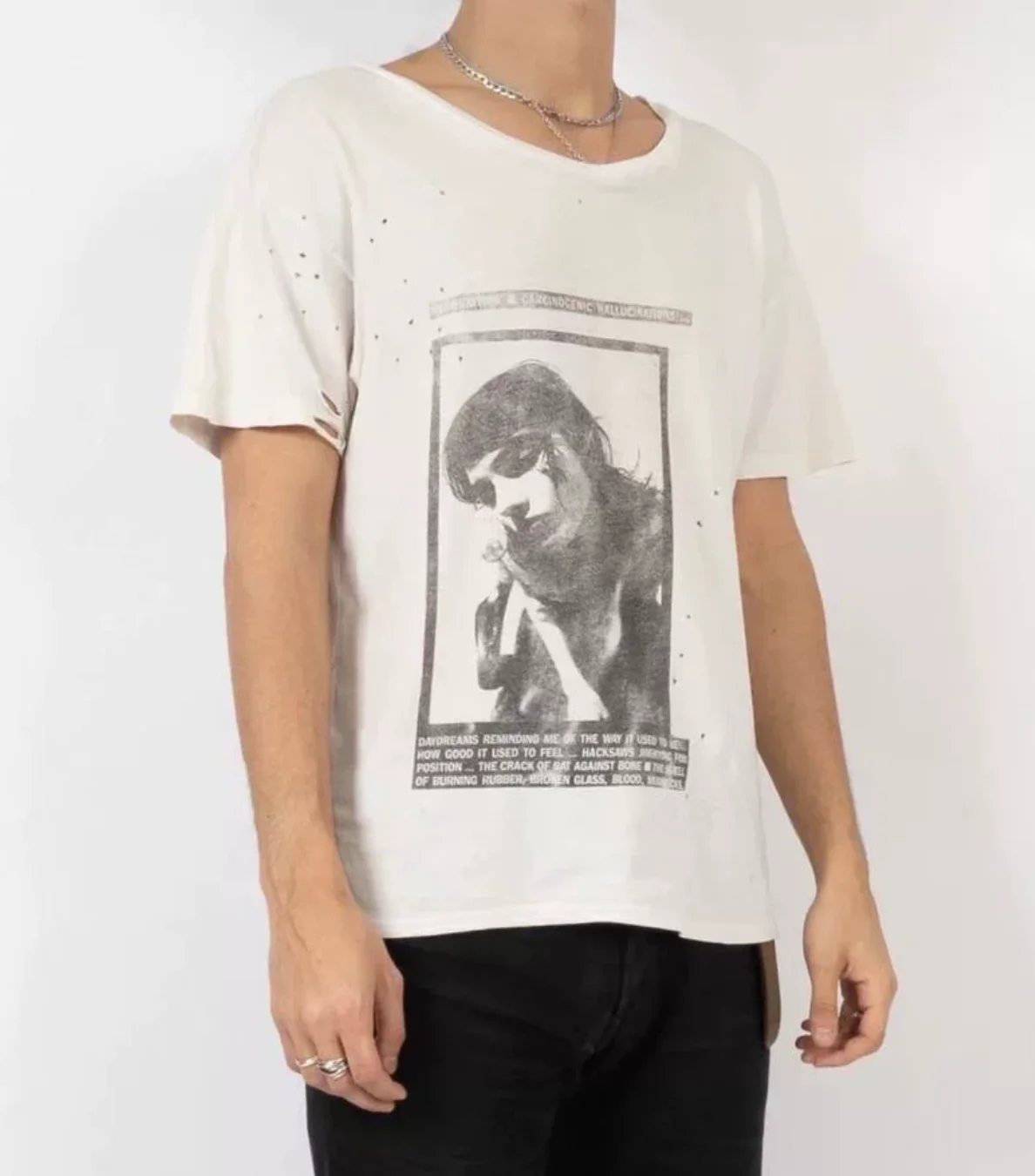ER/D melancholy rich second-generation scarface portrait short-sleeved printed T-shirt 17SS