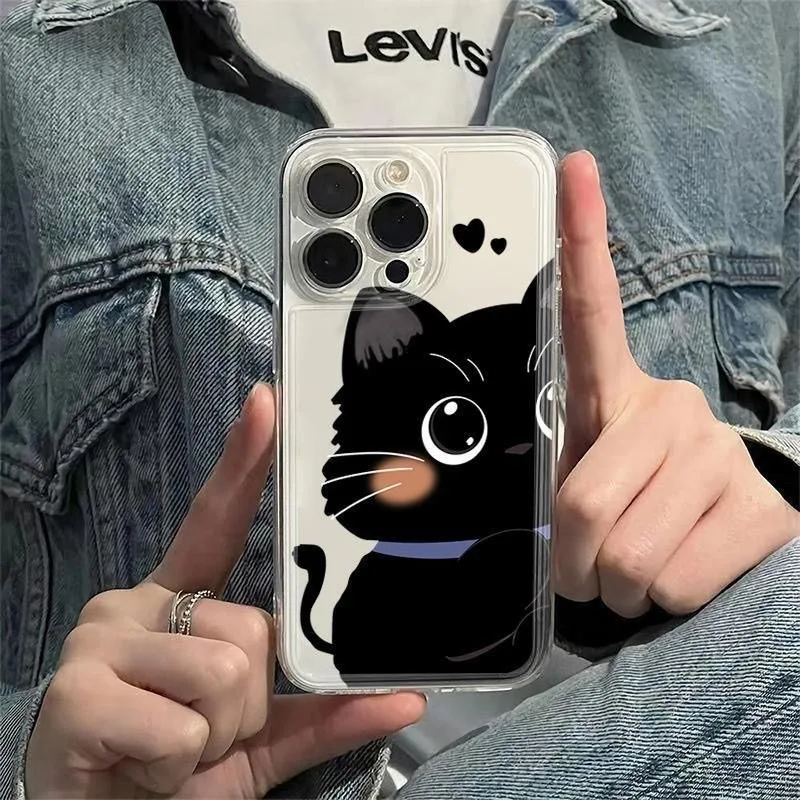 커플 검은 고양이 케이스 화웨이 아너 X9A X8B X9B X7B 90 Lite 5G 노바 7i 3i 5T 7 6 9 SE P30 Pro P40 Lite Y9 프라임 2019 커버