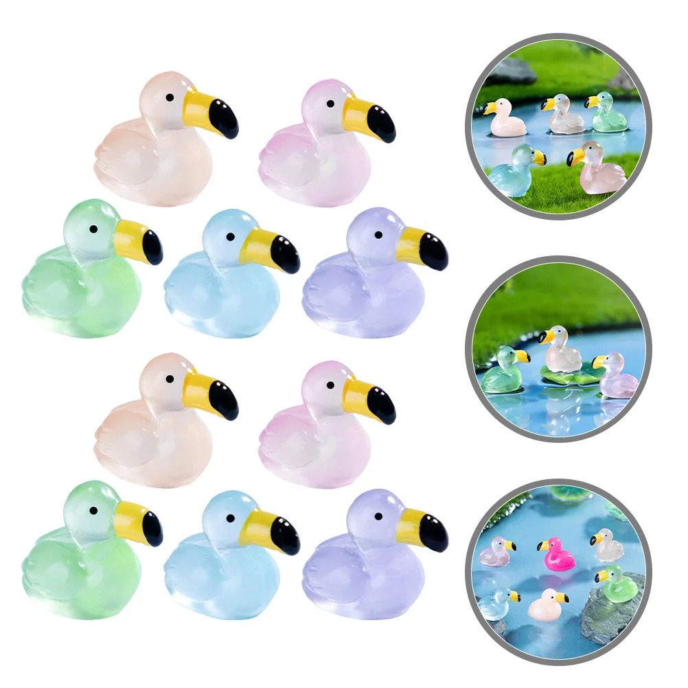 10 Stücke Mini Harz Flamingo Lebensechte Gartendekorationen Realistische Landschaft Ornamente Kleine Größe Kreative Desktop-dekoration