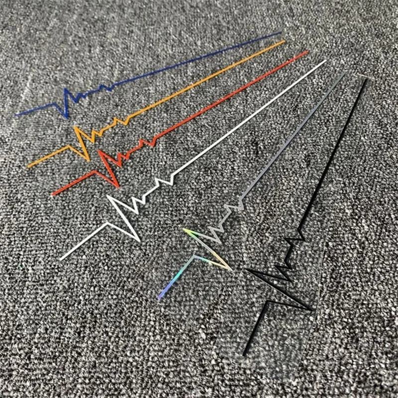 

Motorcycle sticker sound wave heartbeat sticker Creative personality fun Electric car scratches body sticker rear decorative sti