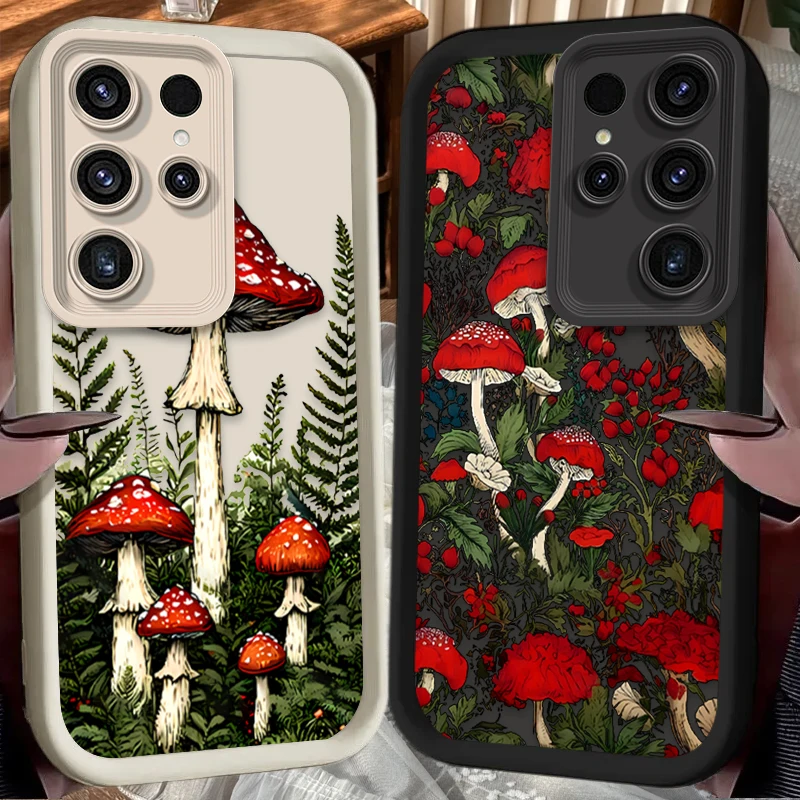 Custodia morbida estetica fungo per Samsung Galaxy S24 S25 S23 Ultra S22 S21 Plus FE A36 A56 A26 A16 A06 A15 A25 A35 A55 5G