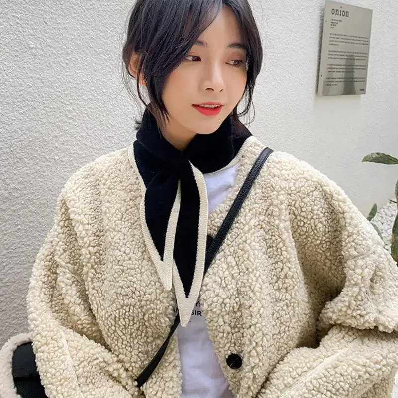 Frauen Herbst Warme Dreieck Schal Gefälschte Kragen Kleine Schal Für Kleid Hemd Abnehmbare Kragen Gestrickte Schal Hals Schutz