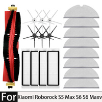 For Xiaomi Roborock S5 Max S50 S55 S5 S6 S6 MaxV S6 Pure E4 E5 Robot Vacuum Spare Parts Main Side Brush Hepa Filter Mop