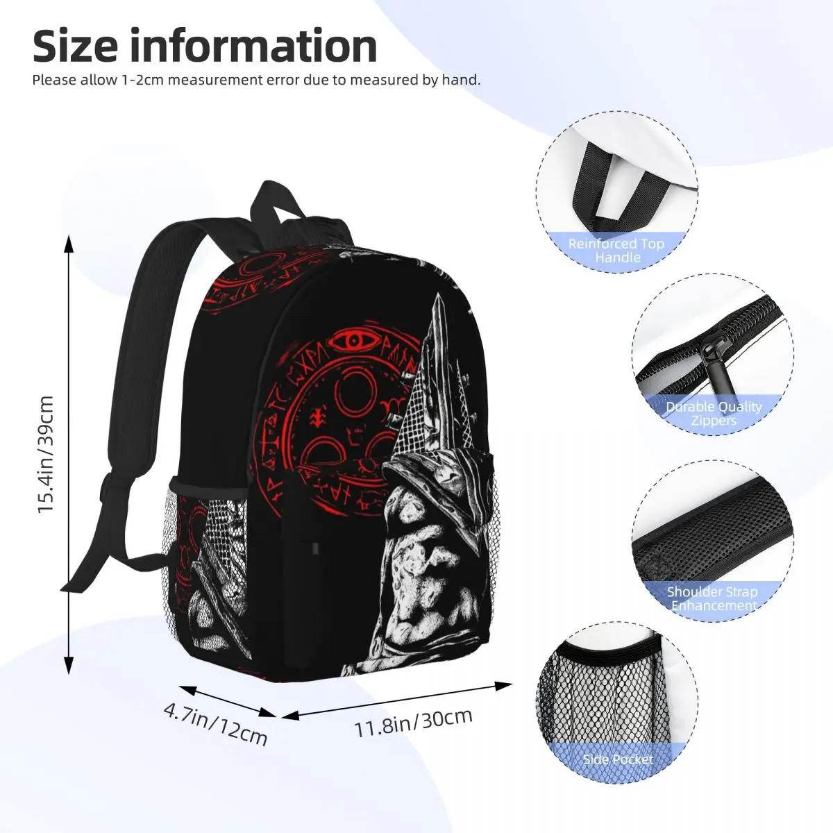 Chain Link And Fog Silent Hill Game Backpack Student Boys Girls BookBag Men Women School Bag Laptop Shoulder Bags
