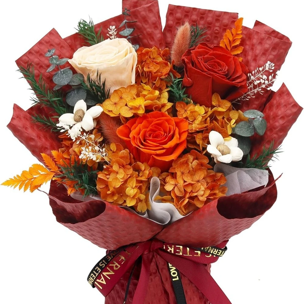 Preserved flower bouquet with box birthday dried flower gift, gift for friends, festivals and anniversaries