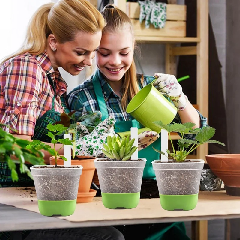 12 Packs 3 Inch Square Plastic Nursery Pots, Clear Plant Pot With Soft Silicone Base For Easy Transplant, Flower Pots Durable