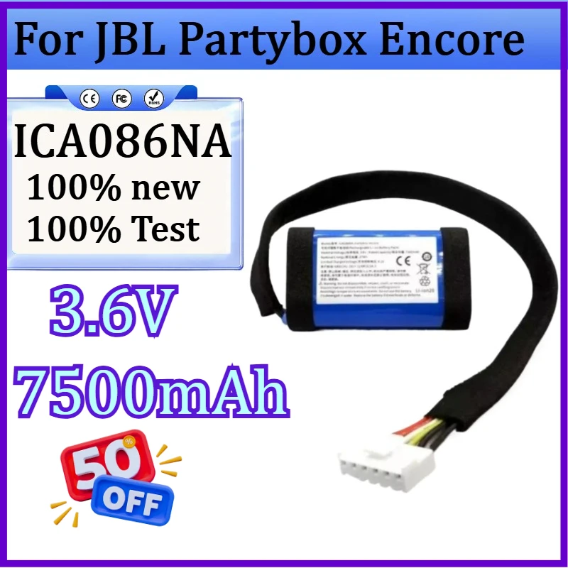 

New ICA086NA High Quality Battery 7500mAh Battery for JBL Partybox Encore ICA086NA Bluetooth Audio Battery