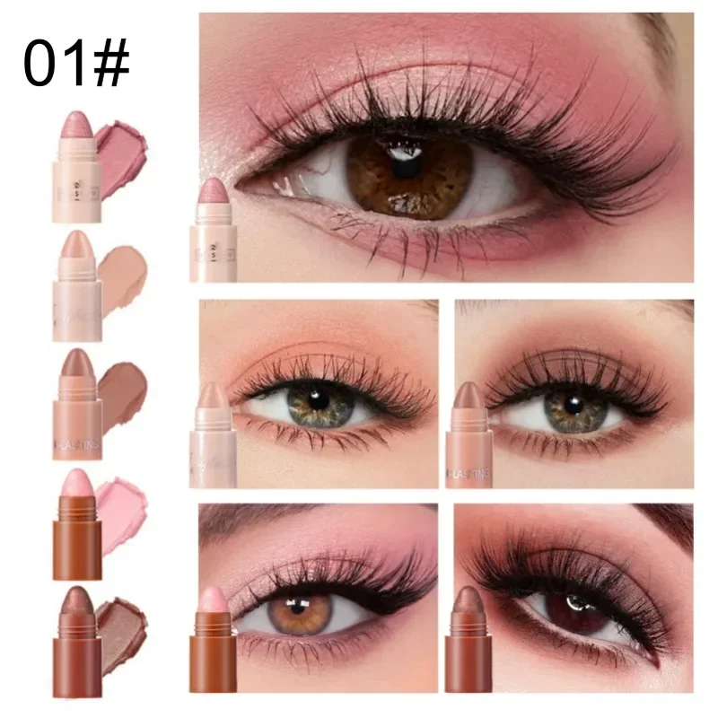 1PC Fine Shimmer, Multi-color Options, Brighten Eyes, Easy To Remove Makeup, 5-in-1 Eye Shadow Stick, Ideal Holiday Gift Series