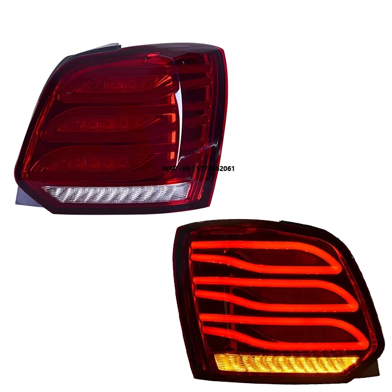 

2 Pieces for VW Polo 2011-2018 Tail Lights Taillight Car Accessories Upgrade Turn Signals Brake Back Light Rearlamp