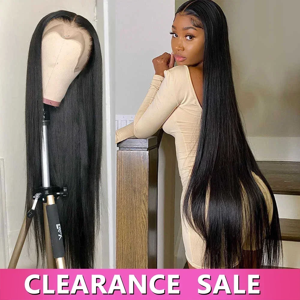 Bone Straight Human Hair Wigs For Women 180% Density 4X4 HD Transparent Lace Closure Wig Pre Plucked 13x4 13x6 Lace Front Wig