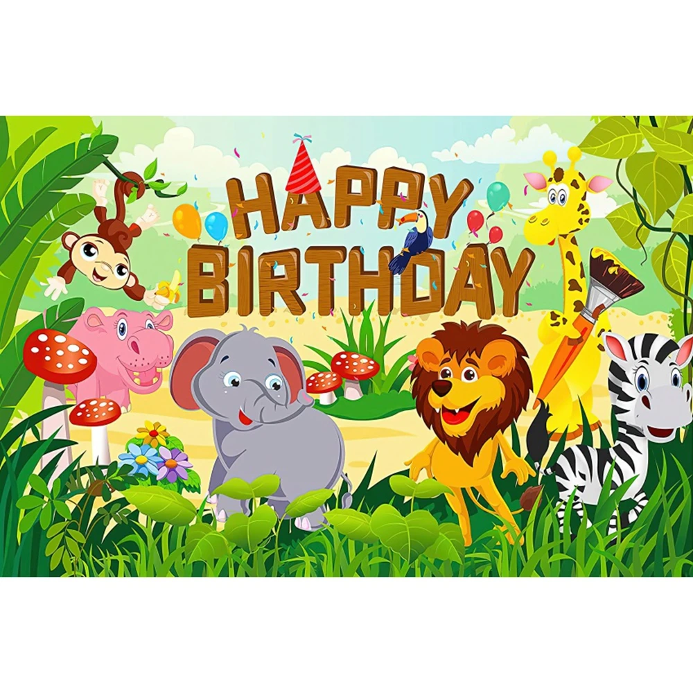 Jungle Safari Tropical Forest Photography Backdrop Newborn Baby Shower Birthday Wild Animal Party Custom Background Photo Studio