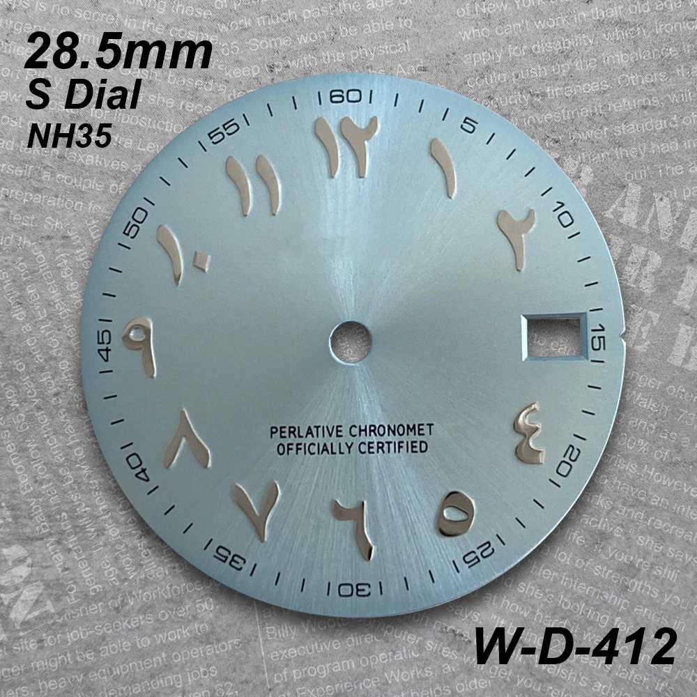 28.5mm Arab Sunray S Dial Fit NH35/NH36/4R/7S Automatic Movement For Date just High-Quality Watch Modification Accessories
