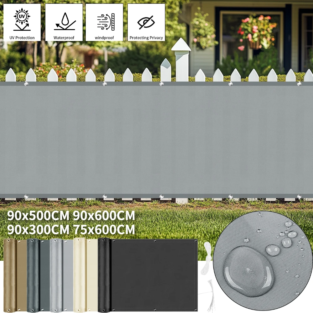 Waterproo Sun Shade Cloth with Grommets Pergola Replacement Shade Cover Canopy Privacy Screen for Outdoor Balcony Patio Garden ﻿