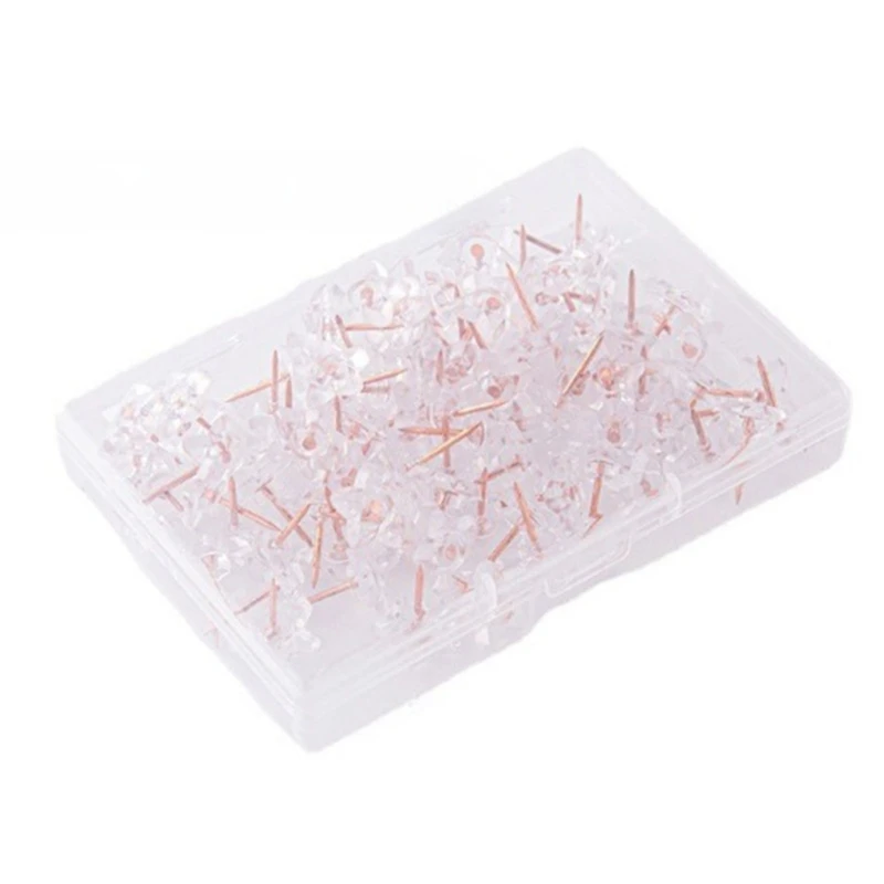 100Pieces Sewing Pins Quilting Pins for Fabric Sewing, Transparent Pushpins Plastic Push Pins Map Pins for Cork Board Dropship