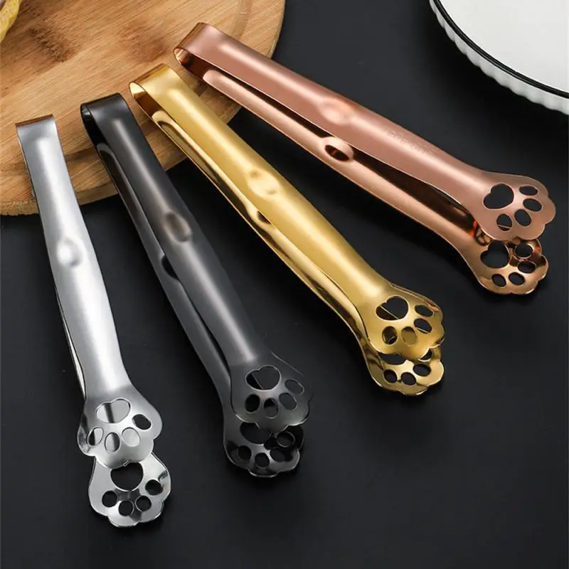 Stainless Steel Food Tongs Kitchen Utensils Buffet Cooking Tool Anti Heat Bread Clip Pastry Clamp For Desserts Salads Barbecue