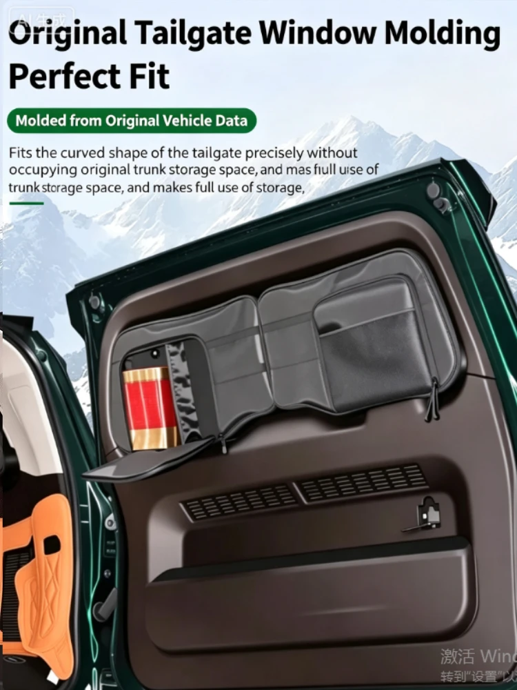 For GWM Tank 500 Hi4-T/Hi4-Z 2022-2026 Car Tailgate Window Storage Pocket Modified Trunk Side Window Expansion Storage Bag