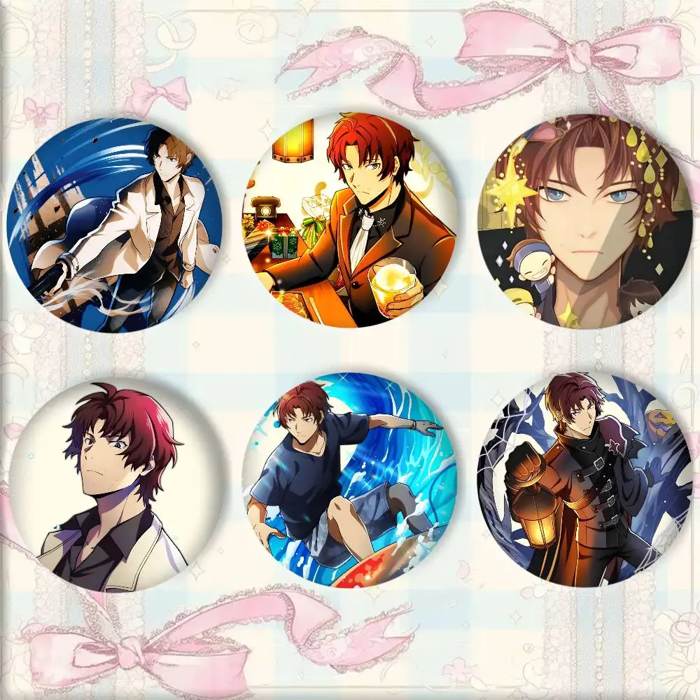 Hot Anime B-Bungo Stray D-Dogs Oda Sakunosuke Manga Badge Tinplate Round Laser Brooch Clothes Backpack Accessories Lapel