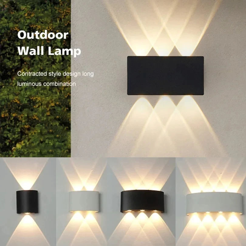 LED Wall Lights Outdoor Waterproof  Modern Home Garden Balcony Corridor Aisle Indoor 2W 4W 6W 8W 10W AC85 265V Bedroom Lamps