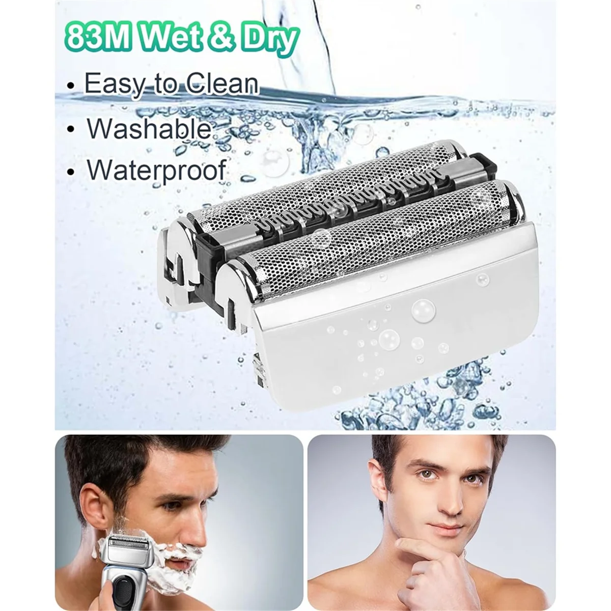 2 แพ็ค 83M หัวเปลี่ยนสําหรับ Braun Series 8 S8 เปลี่ยนหัวมีดโกนหนวดไฟฟ้ารุ่น 8370Cc,8340S,8350S,8467