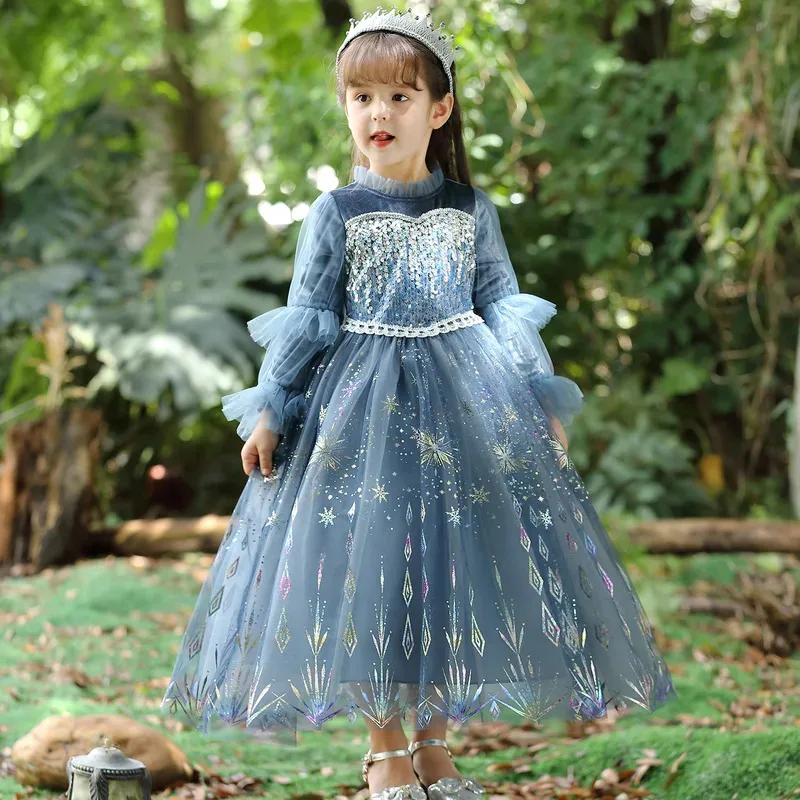 

Shiny Toddler Little Girls Movie Princess Frozen Elsa Birthday Party Cosplay Halloween Fancy Easter Dress