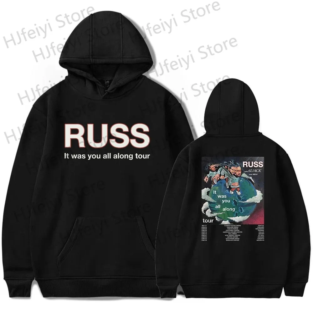 

Толстовки Russ It was you all along tour Merch, зимние повседневные толстовки унисекс с длинным рукавом и капюшоном, уличная одежда для мужчин и женщин