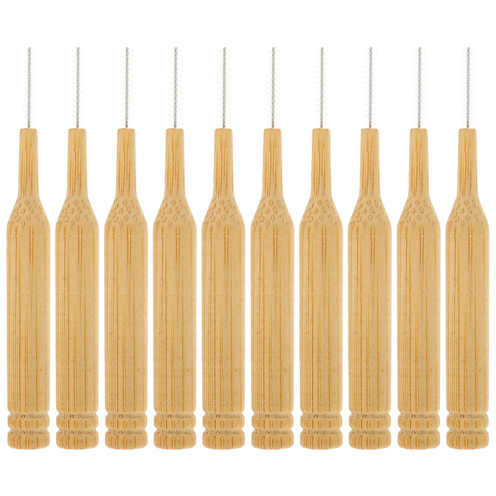

10Pcs Interdental Cleaning Brush Bamboo Handle Floss Head Teeth Dental Brush Prevent Decay Fresh Breath Professional Daily