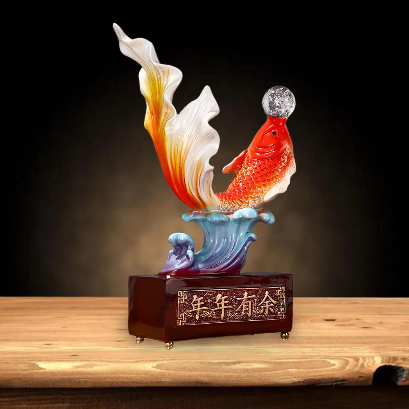 

Chinese Feng Shui Carp Statue Gift Home Decoration Resin Feng Shui Decor for Bedroom Bookshelf Housewarming Gift Entrance Office