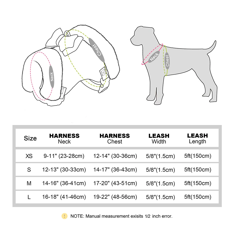 Warmes Fell Welpen Hunde geschirr Leine niedlichen Bowknot Hunde Katzen geschirre gepolsterte Haustier Weste mit passendem Führ strick für Hunde Katzen Winter – Detail 3