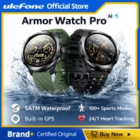 Ulefone Armor Watch Pro Smartwatch Pantalla AMOLED de 1,5"", GPS incorporado, monitor de frecuencia cardíaca, reloj inteligente deportivo para hombres y mujeres