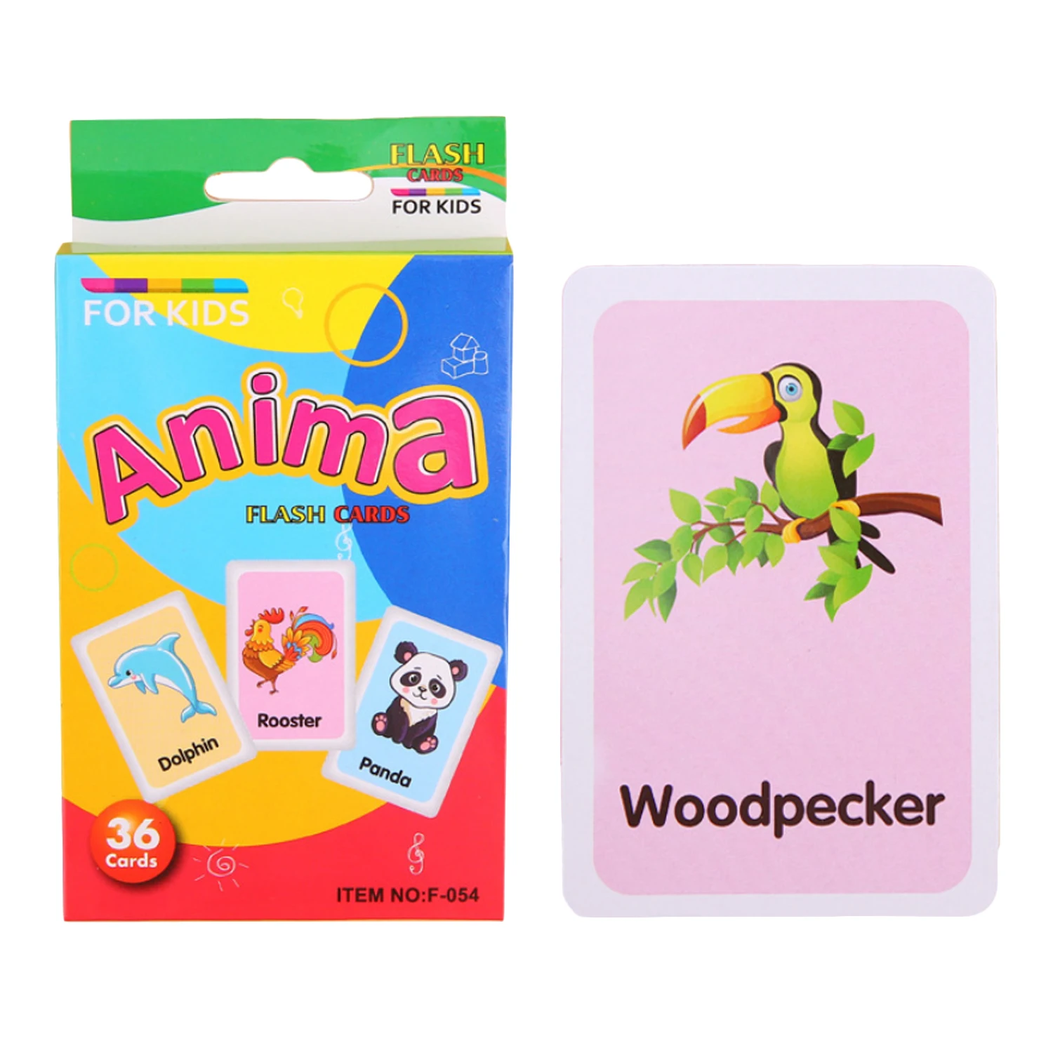 36PCS Funny Flash Cards Cognition Puzzle Early Education Learning Toys for Toddler Kids Boys Girls Birthday Gifts Animal