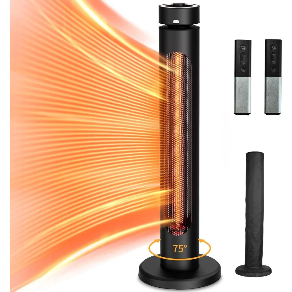 

Electric Heater, Infrared Heater 1500W, 8 Heating Levels, 8H Timer, Courtyard Heater, Anti Tipping and Overheating Protection