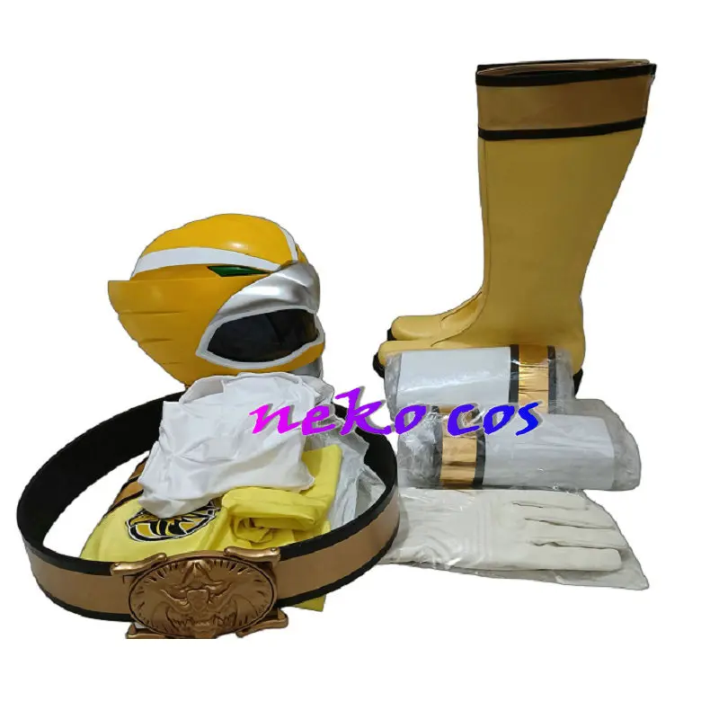 nekocos Hyakujuu Sentai Gaoranger Cosplay Costume GaoYellow fullset belt shoes gloves helmet prop Bodysuits