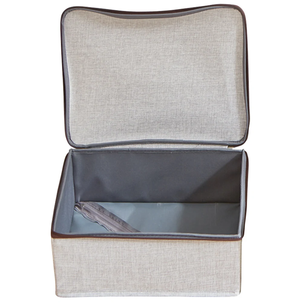 

Zippered Storage Foldable Clothing Containers Grey Clothing Storage Case Travel Case Strong Zipper Bra Daily Use Dust Free
