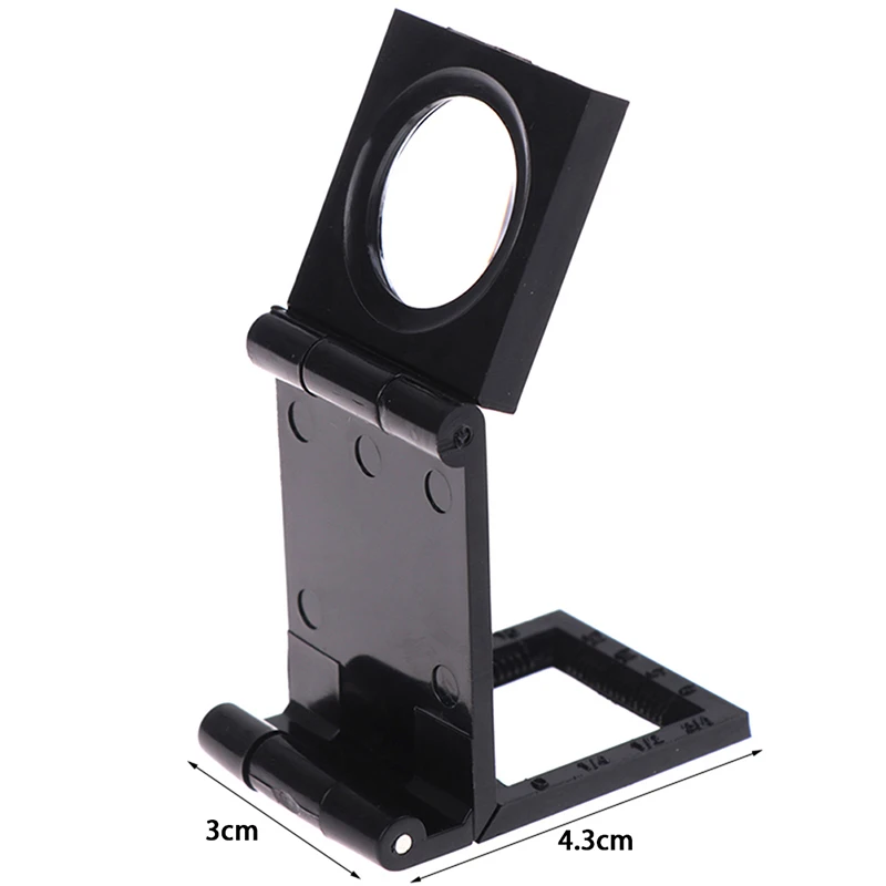 10X 28mm Folding Magnifier Stand Loupe with Scale for Textile Optical Glass Tool