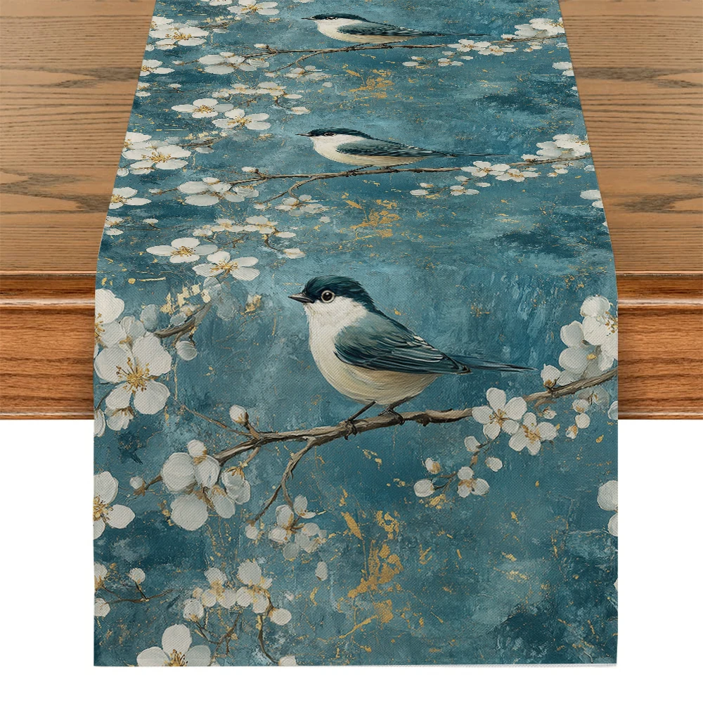 Bird and Flower Branch Table Runners Tablecloth Home Decoration Dining Tables Table Runner Wedding Party Tablecover