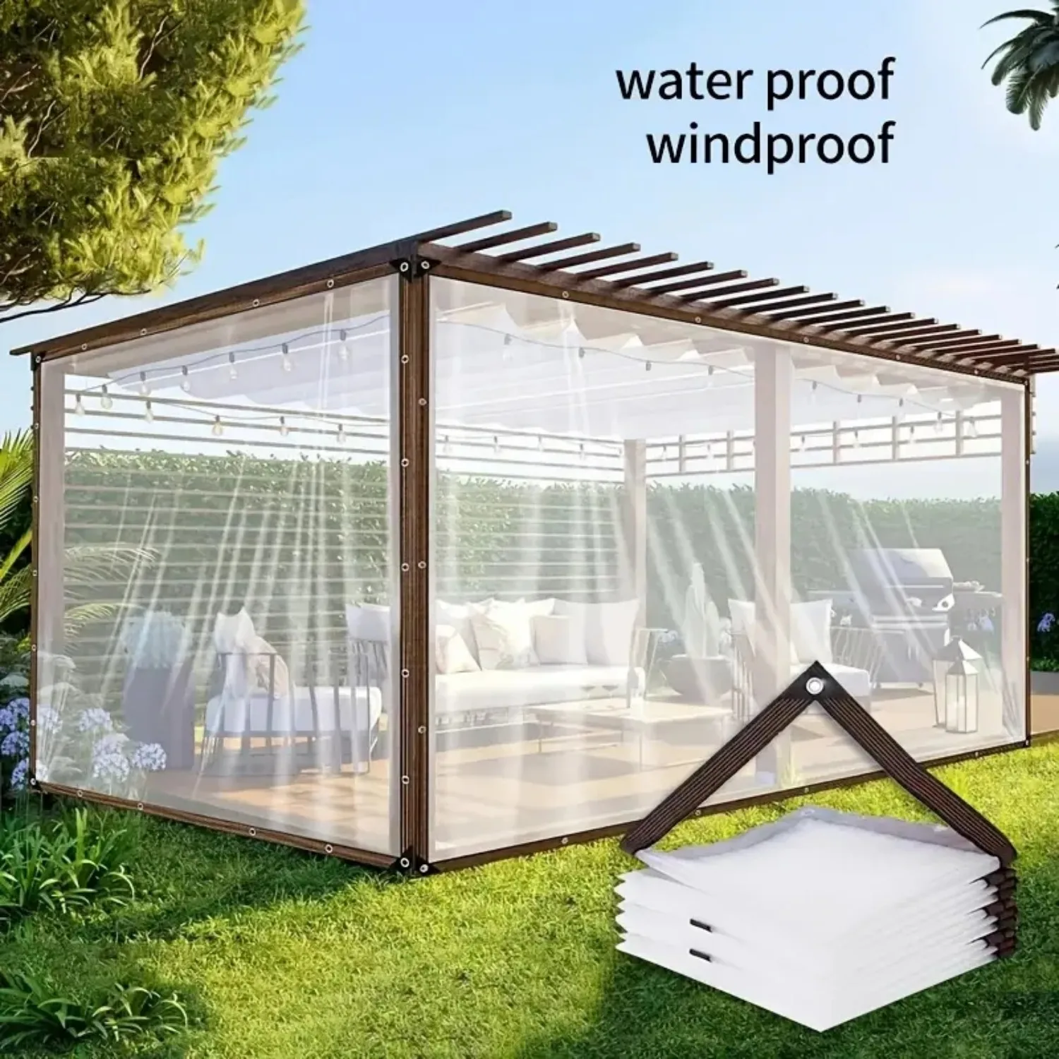Waterproof Tarp Heavy Duty Rain Cover Tarpaulin Outdoor Truck Cargo Camping Roof Pool Cover All Weather Tear Resistant with Grom