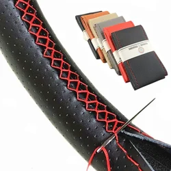 DIY Car Steering Wheel Braid Cover Fiber Leather With Needle Braid on Steering Wheel SkidProof Car Styling Interior accessories