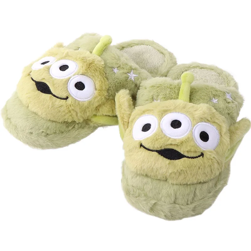 Miniso Autumn Winter Kawaii Cartoon Stitch Plush Cotton Slippers Cute Lightweight Couple Versatile Indoor Warm Home Slippers