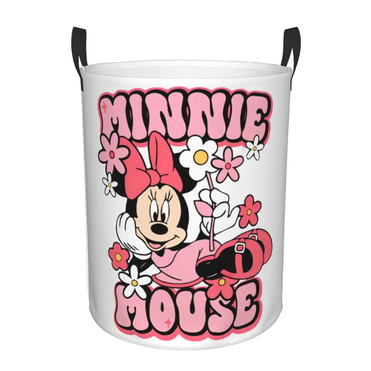 Minnie Mouse Cartoon Merch Laundry Baskets Hamper Decorative Storage Basket for Laundry Room