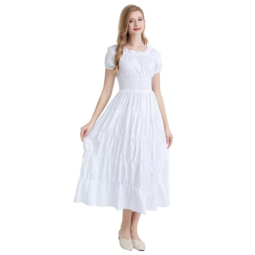 Costume de Cosplay de Scène de Renaissance Médiévale pour Femme, Robe Longue Rétro d'Halloween