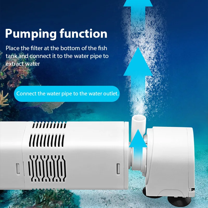 4IN1 水族館フィルターポンプサイレント水槽水中空気酸素エアレーター 20 ワット 880L/H 水チェンジャー不純物フィルト 220v ウェーブメーカー