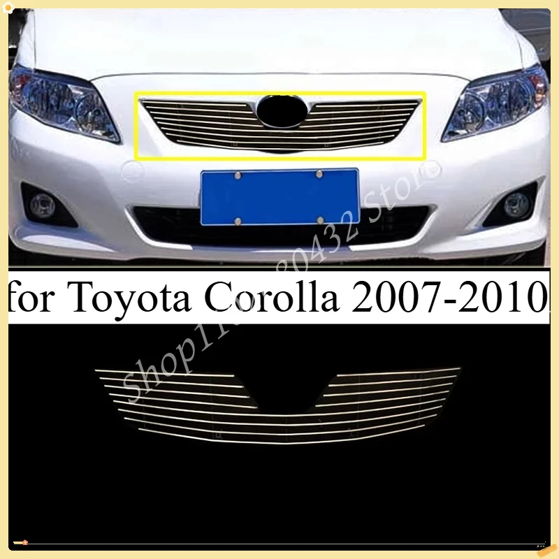 Car Styling for Toyota Corolla Altis 2019 2020 2021 High Quality Stainless Steel Front Grille Around Trim Racing Grills Trim