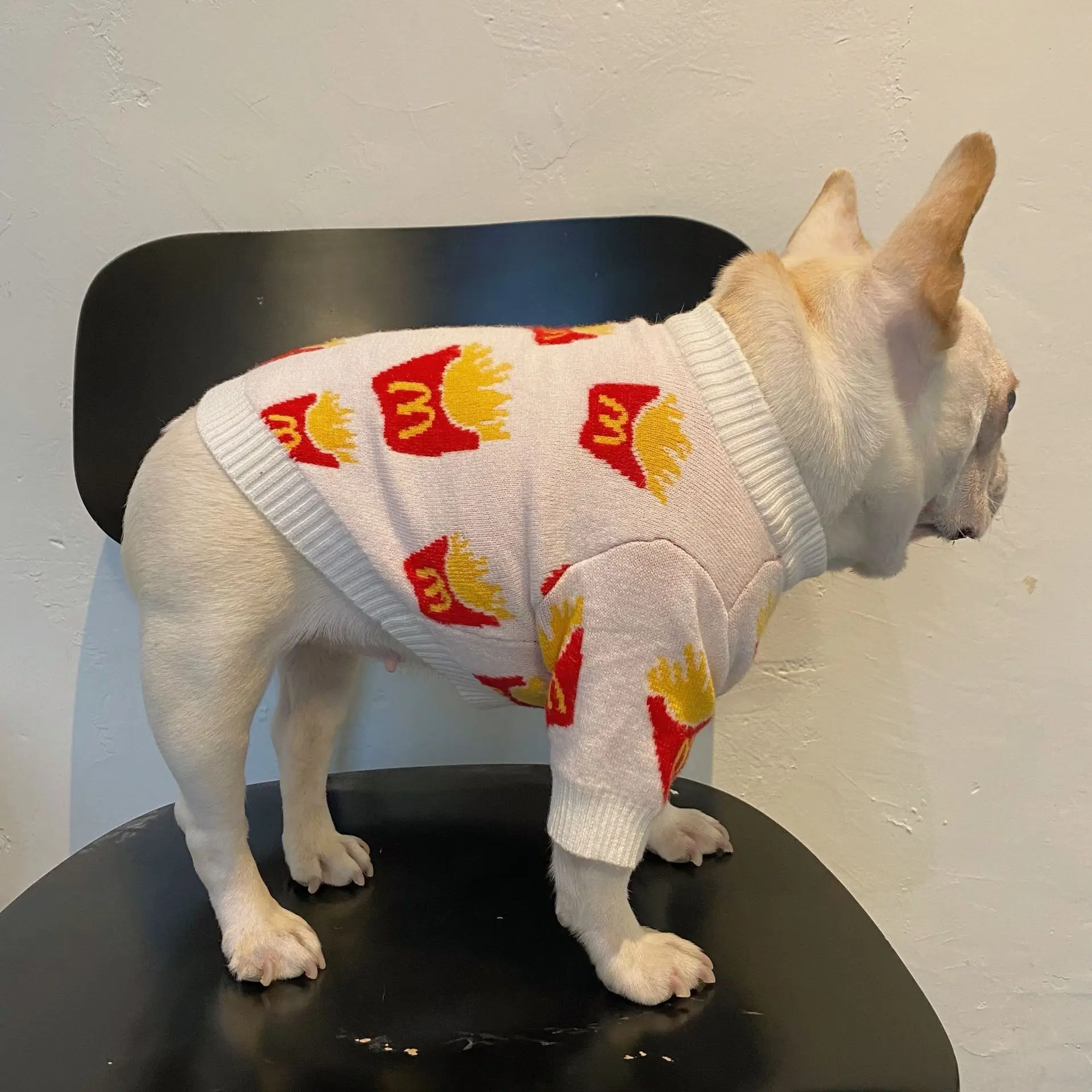MPK French Fries Sweater Dog Clothes New Series Dog Cute Fries Sweater Also Suitable For Cat
