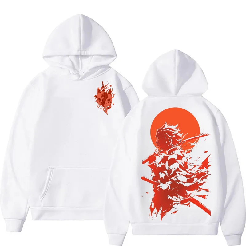 

Harajuku Demon Slayer толстовка с капюшоном Kamado Tanjirou графический принт женские толстовки осень зима с длинным рукавом модная мужская уличная одежда