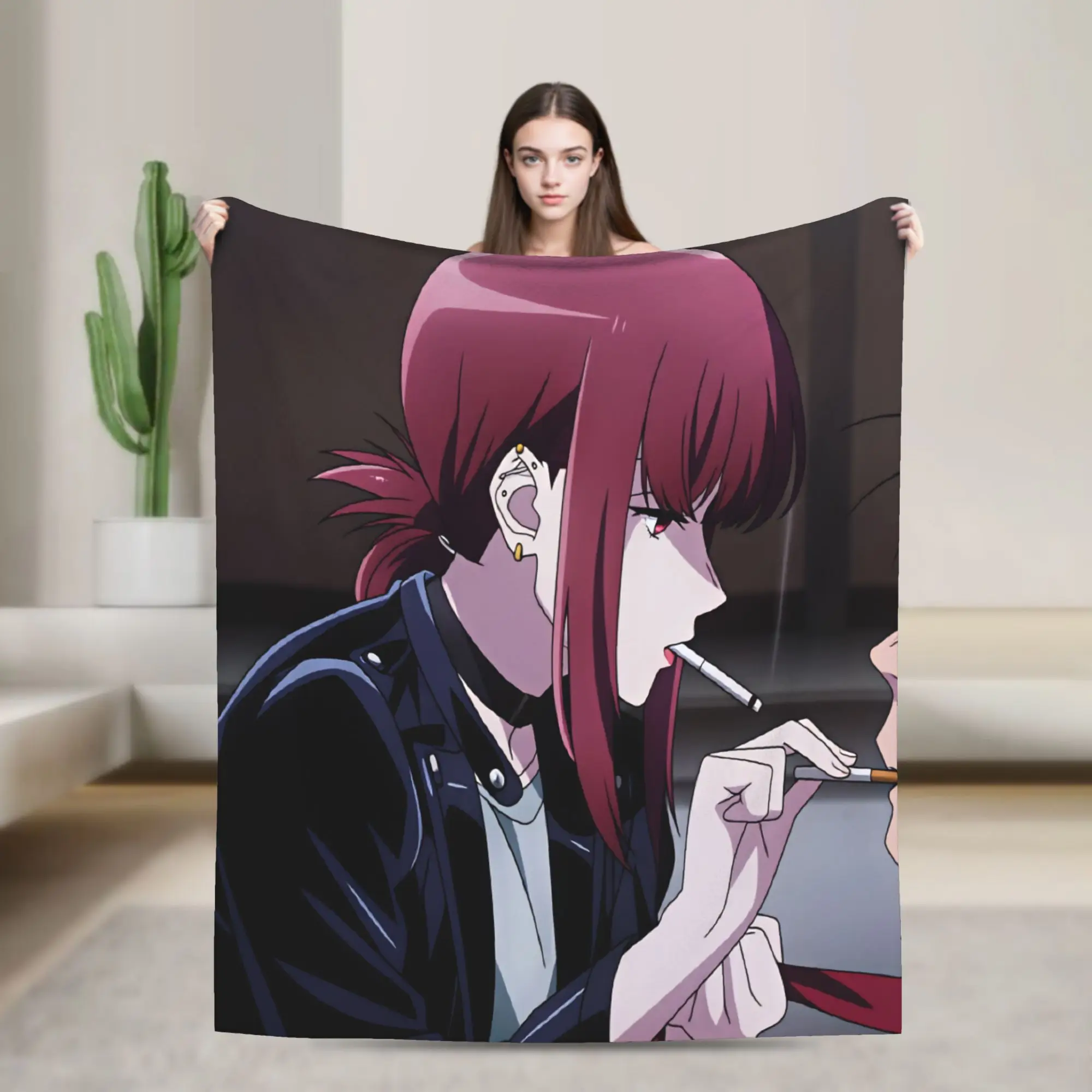 Travel Smoking Behind the Supermarket with You Throw Blanket  Flannel Bedspread For Couch Bed Aesthetic Sofa Bed Cover