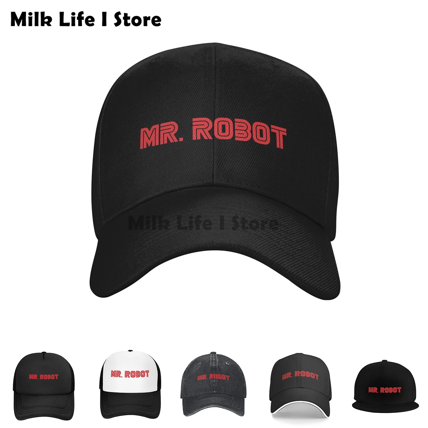 Punk Unisex Cotton Mr Robot Logo Baseball Cap Adult FSociety Hacker Adjustable Dad Hat Women Men Sun Protection for Unisex